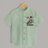 Little Murugan Devotee – Name Personalised Kids Shirt - MINT GREEN - 0 - 6 Months Old (Chest 23")