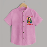 Vel Vel Muruga – Cute Baby Murugan Personalised Kids Shirt - BABY PINK - 0 - 6 Months Old (Chest 23")