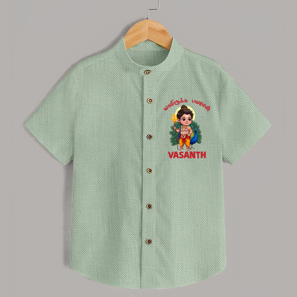 Vel Vel Muruga – Cute Baby Murugan Personalised Kids Shirt - MINT GREEN - 0 - 6 Months Old (Chest 23")