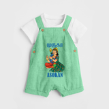 Divine Muruga Illustration Personalised Kids Dungaree - GREEN - 0 - 5 Months Old (Chest 18")