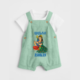 Divine Muruga Illustration Personalised Kids Dungaree - MINT GREEN - 0 - 5 Months Old (Chest 18")