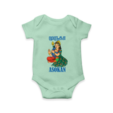 Divine Muruga Illustration Personalised Kids Romper - MINT GREEN - New Born (Chest 14")