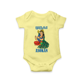 Divine Muruga Illustration Personalised Kids Romper - PASTEL YELLOW - New Born (Chest 14")