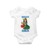 Divine Muruga Illustration Personalised Kids Romper - WHITE - New Born (Chest 14")