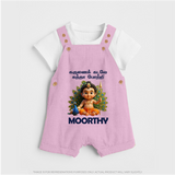 Karunai Kadale Kandha Potri – Personalised Kids Dungaree - BABY PINK - 0 - 5 Months Old (Chest 18")