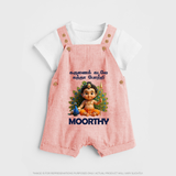 Karunai Kadale Kandha Potri – Personalised Kids Dungaree - PEACH - 0 - 5 Months Old (Chest 18")