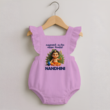 Karunai Kadale Kandha Potri – Personalised Kids Romper Frock - BABY PINK - 0 - 3 Months Old (Chest 19")