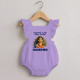 Karunai Kadale Kandha Potri – Personalised Kids Romper Frock - LILAC - 0 - 3 Months Old (Chest 19")