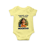 Karunai Kadale Kandha Potri – Personalised Kids Romper - PASTEL YELLOW - New Born (Chest 14")