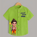 Murugan Thunai Name Personalised Kids Shirt - LIME GREEN - 0 - 6 Months Old (Chest 23")