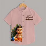 Kutty Murugan Name Personalised Kids Shirt - PEACH - 0 - 6 Months Old (Chest 23")