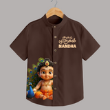 Kutty Murugan Name Personalised Kids Shirt - CHOCOLATE BROWN - 0 - 6 Months Old (Chest 23")