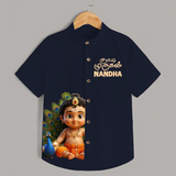 Kutty Murugan Name Personalised Kids Shirt - NAVY BLUE - 0 - 6 Months Old (Chest 23")