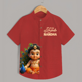 Kutty Murugan Name Personalised Kids Shirt - RED - 0 - 6 Months Old (Chest 23")