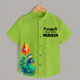 Velum Mailum Thunai Name Personalised Kids Shirt - LIME GREEN - 0 - 6 Months Old (Chest 23")