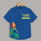Velum Mailum Thunai Name Personalised Kids Shirt - COBALT BLUE - 0 - 6 Months Old (Chest 23")