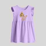 Golden Murugan Idol – Name Personalised Kids Baby Frock - LILAC - 0 - 3 Months Old (Chest 17")