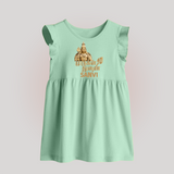 Golden Murugan Idol – Name Personalised Kids Baby Frock - MINT GREEN - 0 - 3 Months Old (Chest 17")