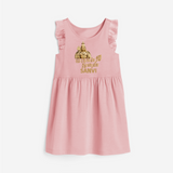 Golden Murugan Idol – Name Personalised Kids Frock - BABY PINK - 1 - 2 Years Old (Chest 22" , Full Length 22")