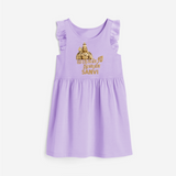 Golden Murugan Idol – Name Personalised Kids Frock - LILAC - 1 - 2 Years Old (Chest 22" , Full Length 22")