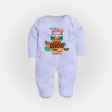 My First Tamil New Year Personalized Baby Full Body Suit – Traditional Baby Outfit - BABY BLUE - New Born (Chest 7.5")