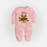 My First Tamil New Year Personalized Baby Full Body Suit – Traditional Baby Outfit - BABY PINK - New Born (Chest 7.5")
