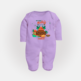 My First Tamil New Year Personalized Baby Full Body Suit – Traditional Baby Outfit - LILAC - New Born (Chest 7.5")