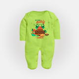 My First Tamil New Year Personalized Baby Full Body Suit – Traditional Baby Outfit - LIME GREEN - New Born (Chest 7.5")