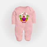 My First Tamil New Year Personalized Baby Full Body Suit – Classic Traditional Baby Outfit - BABY PINK - New Born (Chest 7.5")
