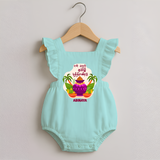 My First Tamil New Year Personalized Romper Frock – Classic Traditional Baby Outfit - MINT GREEN - 0 - 3 Months Old (Chest 19")