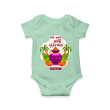 My First Tamil New Year Personalized Baby Romper – Classic Traditional Baby Outfit - MINT GREEN - New Born (Chest 14")
