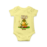 My First Tamil New Year Personalized Baby Romper – Premium Festive Edition - PASTEL YELLOW - New Born (Chest 14")