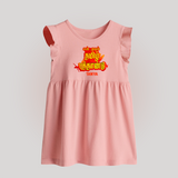 My First Tamil New Year Personalized Baby Frock – Bold Festive Typography Design - BABY PINK - 0 - 3 Months Old (Chest 17")