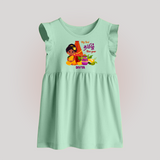 My First Tamil New Year Personalized Baby Frock – Traditional Girl Outfit - MINT GREEN - 0 - 3 Months Old (Chest 17")