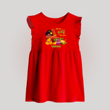My First Tamil New Year Personalized Baby Frock – Traditional Girl Outfit - RED - 0 - 3 Months Old (Chest 17")