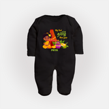 My First Tamil New Year Personalized Baby Full Body Suit – Traditional Girl Outfit - BLACK - New Born (Chest 7.5")