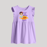 My First Tamil New Year Personalized Baby Frock – Festive Baby Girl Outfit - LILAC - 0 - 3 Months Old (Chest 17")