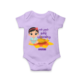 My First Tamil New Year Personalized Baby Romper – Festive Baby Girl Outfit - LILAC - New Born (Chest 14")