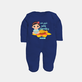 My First Tamil New Year Personalized Baby Full Body Suit – Festive Baby Girl Outfit - NAVY BLUE - New Born (Chest 7.5")