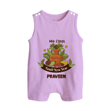 My First Tamil New Year Personalized Button Romper – Heritage Festive Outfit - LILAC - New Born (Chest 18")
