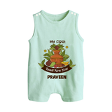 My First Tamil New Year Personalized Button Romper – Heritage Festive Outfit - MINT GREEN - New Born (Chest 18")