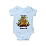 My First Tamil New Year Personalized Baby Romper – Heritage Festive Outfit - BABY BLUE - New Born (Chest 14")