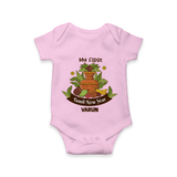 My First Tamil New Year Personalized Baby Romper – Heritage Festive Outfit - BABY PINK - New Born (Chest 14")