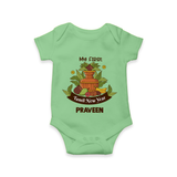 My First Tamil New Year Personalized Baby Romper – Heritage Festive Outfit - GREEN - New Born (Chest 14")
