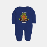 My First Tamil New Year Personalized Baby Full Body Suit – Heritage Festive Outfit - NAVY BLUE - New Born (Chest 7.5")