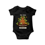 My First Tamil New Year Personalized Baby Romper – Heritage Festive Outfit - BLACK - New Born (Chest 14")