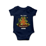 My First Tamil New Year Personalized Baby Romper – Heritage Festive Outfit - NAVY BLUE - New Born (Chest 14")