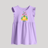 My First Tamil New Year Personalized Baby Frock – Festive Cultural Outfit - LILAC - 0 - 3 Months Old (Chest 17")