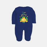 My First Tamil New Year Personalized Baby Full Body Suit – Festive Cultural Outfit - NAVY BLUE - New Born (Chest 7.5")