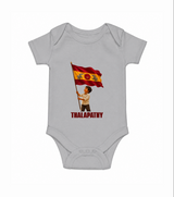 Thalapathy Flag Pride Baby Romper - GREY - New Born (Chest 14")